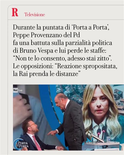 Vespa perde le staffe con Provenzano (Pd) per una battuta sulla parzialità politica