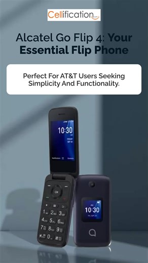 The Alcatel Go Flip 4 combines simplicity and functionality for effortless communication. 📱✨ Compact design with essential features! . . https://cellification.com/products/alcatel-go-flip-4-4056w-4gb-atty-flip-phone-for-senior-easy-use-blue #Cellification