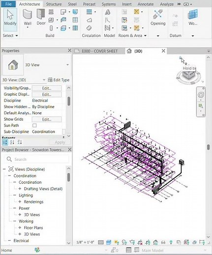 3D Electrical model in Revit #architecture #3dmodelingsoftware #autodeskrevit #electrical #revit