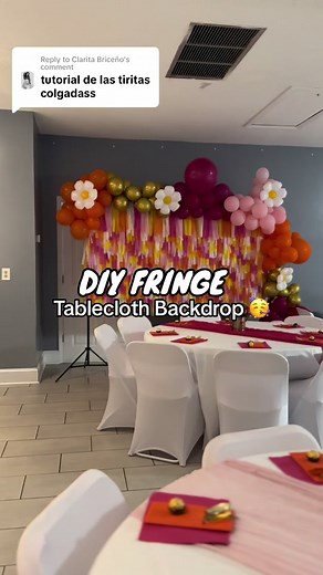 DIY Fringe Tablecloth Backdrop for Baby Showers