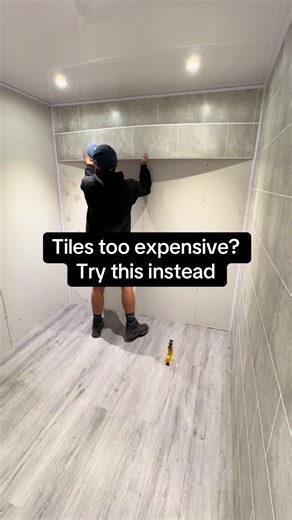 Style your space without breaking the bank 🤩 #bathroomtiles #showerpanels #pvcpanels #bathroompanels #budgetbathroom