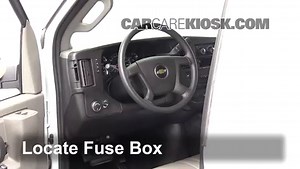 Interior Fuse Box Location: 2017 Chevrolet Express 2500 4.8L V8 FlexFuel Extended Cargo Van