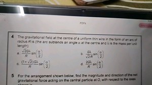 PDFs4 The gravitational field at the centre of a uniform thin... | Filo