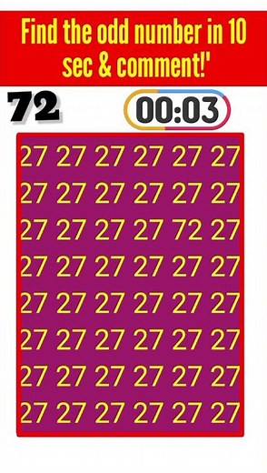Find the Different Number Only Smart People Can Solve It 7Second Brain Test! Can You Spot It