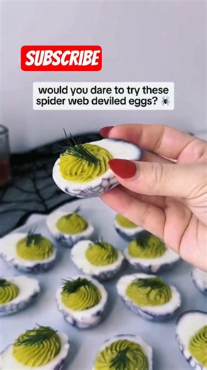 How to Make SPIDER WEB Deviled Eggs! 🕷️🥚 #HalloweenFood