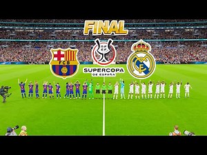 Barcelona Vs Real Madrid full Match Highlights | Super Cup Qualifiers LaLiga final | Simulation PES