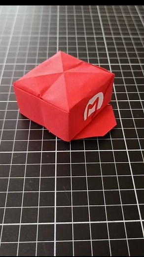 Cute Mario Paper Hat Craft #mario #mariohat #paperhat #origami #origamihat #diy #diycrafts #viral