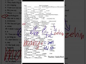 ngilis dili test | English Test İzahı 2 ELEMENTARY