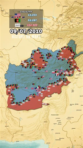 Afghanistan War (2001-2021) in 1 minute using Map