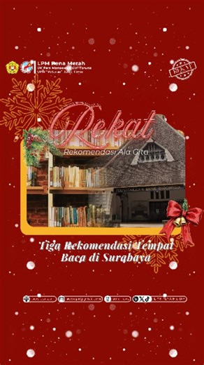 LPM PENA MERAH UPN "VETERAN" JAWA TIMUR on Instagram: "[REKAT] Hai Sobat Gita! 👋🏻 Siapa nih Sobat Gita yang hobi membaca dan lagi cari tempat baca khususnya di Surabaya? 💡Nah, REKAT kali ini sesuai banget loh buat Sobat Gita yang hobi membaca dan lagi cari tempat baca khususnya di Surabaya? Yuk simak sampai selesai!🤗 UK Pers Mahasiswa Giri Taruna 2025 Progresif, Kreatif, Faktual #REKAT #LPMPenaMerah #PenaMerah #PersMahasiswa #PeriodeSuarasa"