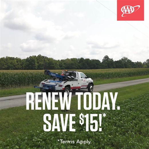 Save $15 on your membership renewal today! Then, drive confidently with the peace of mind that only comes from AAA.* | AAA Club Alliance