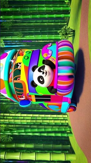The Wheels on the Panda Bus 🐼🚌 | Cute Panda Song | Fun Kids Cartoon Short