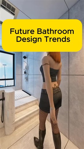 Designs That Fit | 💫💫Modern bathroom: wall-mounted toilets, marble counters, big tiles, smart storage. Stylish & easy to clean! 🛁✨ #BathroomDesign... | Instagram