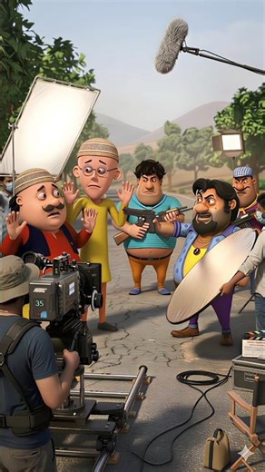 Motu Patlu Shooting a Movie! 🎬 Funny Behind the Scenes | Motu Patlu Cartoon Comedy 🤯😭 | #shorts