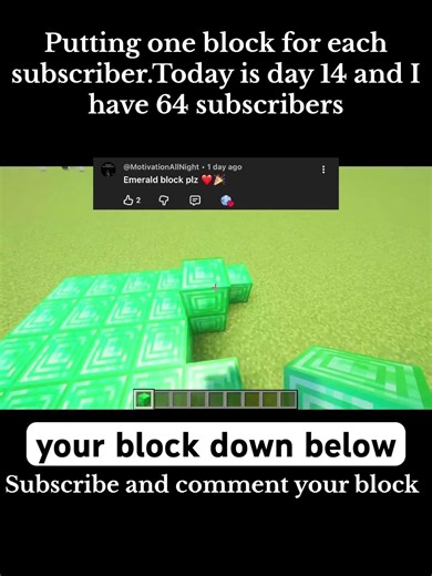 Day 13 of putting one block for each subscriber I have #minecraft #shorts #viral