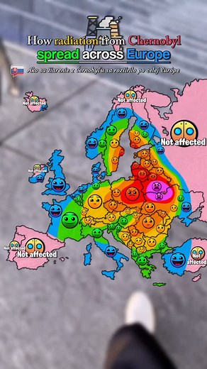 Slovak Maps  on Instagram: "How radiation from Chernobyl spread across Europe ☢️ #geography #map #mapper #mapping #foryou #foryoupage #reels #slovakmaps #chernobyl #radiation #catastrophic #1986 #europe #countries In what year it happened? 樂"