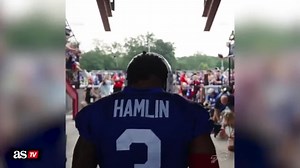 Watch Damar Hamlin’s emotional reception from fans at Bills training camp