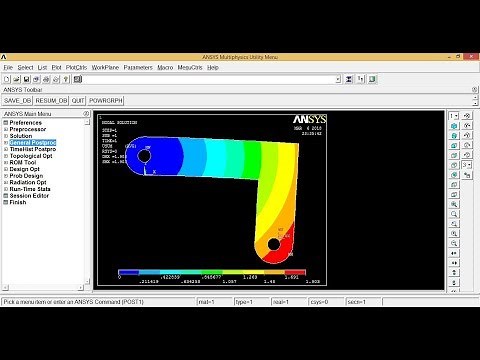 Ansys Tutorials - Structural Analysis of Bracket Subjected to Pressure in Ansys Apdl