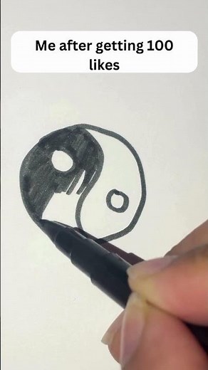 The Easiest Yin and Yang Drawing! ☯️ Simple Art Trick
