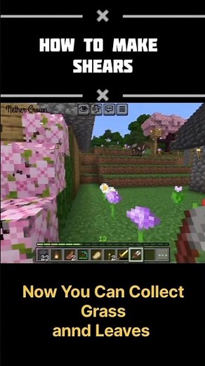 How to collect grass and leaves in Minecraft using shears !! How to make Shears