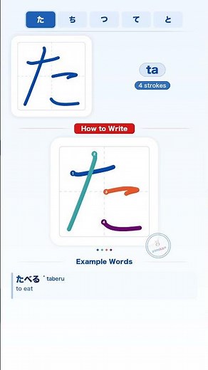 How to Write Hiragana た (ta) | Master Japanese Alphabet with Stroke Order & Example Words #hiragana