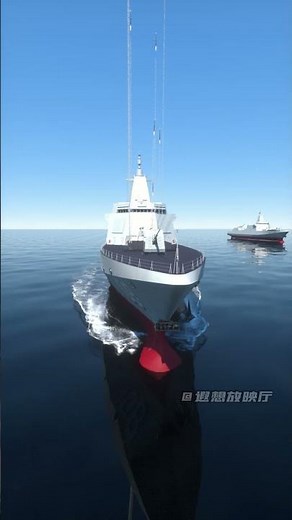 The Type 055 large destroyer, armed escorts, is firing at full power! Vertical launch systems ope...