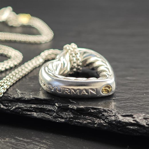David Yurman Heart Necklace With 18K Gold Accents in Sterling Silver - Etsy