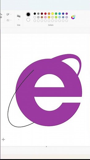 Drawing Internet Explorer logo using MS Paint #shorts