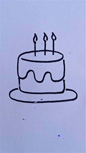 Easy Birthday Cake Drawing 🎂 #drawingtutorial #howtodraw #birthdaycake #cakedrawing #easydrawing