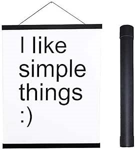 Artmag Magnetic Poster Hanger Frame, 39x27 39x13 39x22 Light Wood Wooden Magnet Canvas Artwork Print Poster Hangers Frames Hanging Kit (Black, 39")