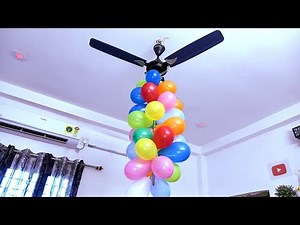 Ceiling fan under the balloons 🎈(25-B) | We made balloon ceiling fans with unique design!