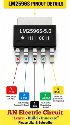 LM2596S Pinout Details | #trending #electricalindia #viral #electrical #electronic #electricalguru