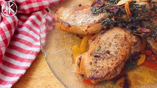 Gordon Ramsay's Pork Chops with Sweet and Sour Peppers
