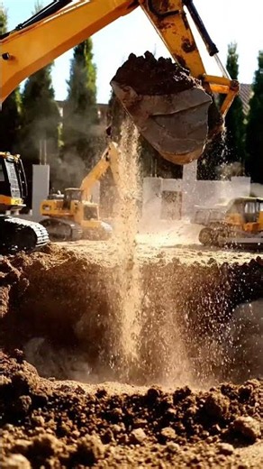 Powerful Excavator Digging Action! 🚧 Heavy Equipment at Work