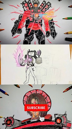 Drawing Titan TV Man vs G-Man | Learn how to draw | Cartoon Art