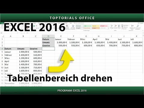 Tabelle drehen / Tabellenbereich drehen / Transponieren (Excel)