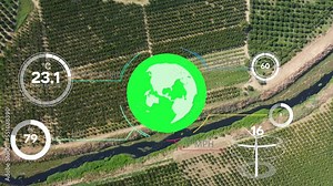 agriculture smart farming technology - industry 4.0.Concept Harvesting and Planting with Technology and smart farming. . High quality 4k footage