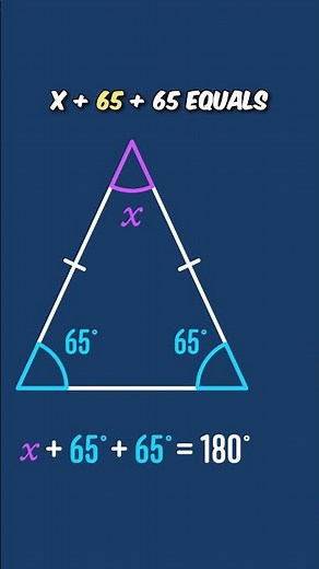 Can you work out the value of the missing angles in this isosceles triangle?