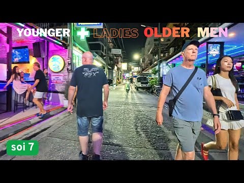 PATTAYA, THAILAND, (4K30FPS), YOUNGER LADIES, OLDER MEN, NOV 17, DOCUMENTARY WALK.