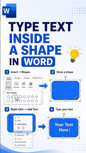 How to type text inside a shape in Word #shorts #viral #trending