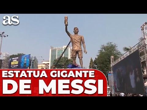 INCREÍBLE ESTATUA GIGANTE de MESSI de 21 METROS inaugurada en CALCUTA, INDIA