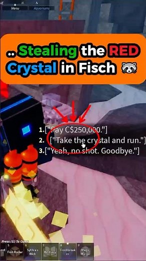 What IF you take the crystal and RUN 🏃💎 in Fisch Heaven's Rod Quest..?? #fisch