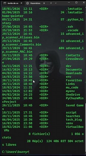 comment utiliser commende #dir #cls #terminal #cmd #windows