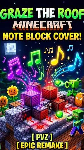 GRAZE THE ROOF MINECRAFT NOTE BLOCK COVER! 🎵 #dub #shorts