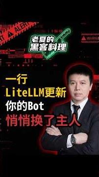 一行LiteLLM更新，你的Bot悄悄换了主人 #AI安全 #供应链攻击 #LiteLLM #Web3安全 #黑客 #Python #黑客料理 #网络安全 #数字资产 #创业避坑