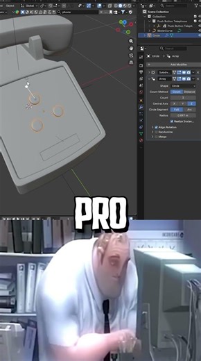 Noob vs Pro: Teclas de telefone com circular array! #blendertutorial