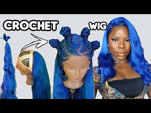 How To Make: Half Up Half Down Crochet Wig Using Braiding Hair | DIY