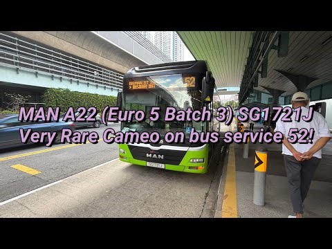 Very Rare Cameo! | SG1721J On 52 | SBS Transit MAN A22 (Euro V, Batch 3) | Bus Joyrides Episode 78