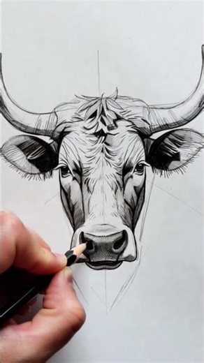 Bull drawing tutorial #shorts