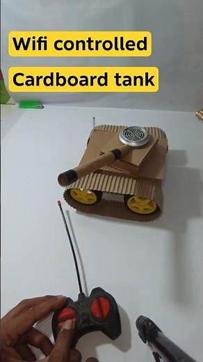 I Built a WiFi Controlled Battle Tank Using Cardboard and Gear Motors | DIY RC Tank #diy #dcmotor